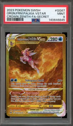 Pokemon Origin Forme Palkia VSTAR Crown Zenith Secret Rare Full Art #GG67 PSA 9 - Image 1