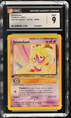CGC MINT 9 Pokemon Smoochum 54/64 2001 Neo Revelation 1st Edition - Image 1
