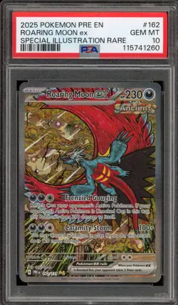 Pokemon Roaring Moon ex Prismatic Evolutions SIR #162 PSA 10 Gem Mint - Image 1