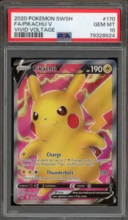 Pokemon Pikachu V Vivid Voltage Full Art #170 PSA 10 Gem Mint - Image 1