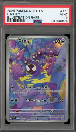 Pokemon Gastly Temporal Forces Illustration Rare #177 PSA 9 Mint - Image 1