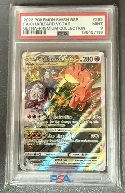 2022 POKEMON SWSH BLACK STAR PROMO 262 FULL ART/CHARIZARD VSTAR UPC PSA 9 MINT - Image 1