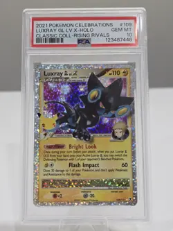 2021 POKEMON CELEBRATIONS CLASSIC COLL #109 LUXRAY GL LV.X-HOLO PSA 10 - Image 1