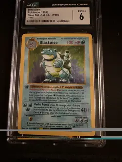 Blastoise 1st Edition Holographic CGC EX/NM 6 Pokemon Card - Image 1