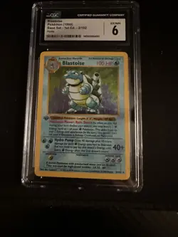 Blastoise 1st Edition Holographic CGC EX/NM 6 Pokemon Card - Image 2