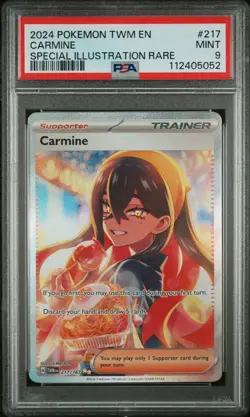 2024 POKEMON TWM EN-TWILIGHT MASQUERADE SPECIAL ILLUSTRATION RARE CARMINE PSA 9 - Image 1