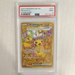 Pokemon Pikachu ex Hyper Rare Holo 247/191 Sv08 Surging Sparks PSA 9 - Image 1
