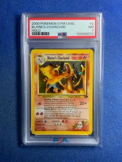 2000 POKEMON GYM CHALLENGE HOLO #2 BLAINE'S CHARIZARD PSA 7 - Image 1