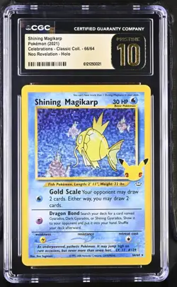 2021 Pokemon Shining Magikarp Celebrations Neo Revelation 66/64 CGC PRISTINE 10 - Image 1