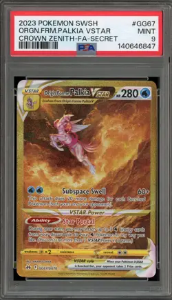 Pokemon Origin Forme Palkia VSTAR Crown Zenith Secret Rare Full Art #GG67 PSA 9 - Image 1