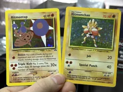 Hitmontop 3/75 Neo Hitmonchan 7/102 Base Set Vintage Pokemon Card Lot WOTC - Image 1