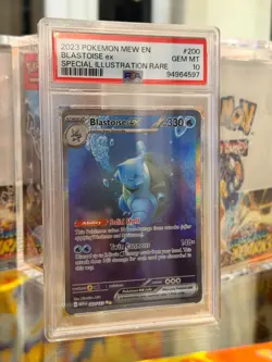 2023 POKEMON MEW EN-151 SPECIAL ILLUSTRATION RARE #200 BLASTOISE EX PSA 10 - Image 1