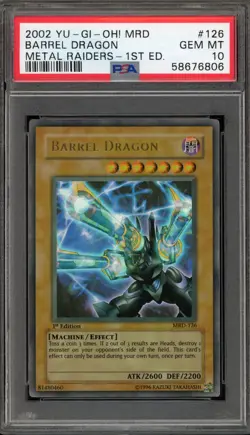 Yu-Gi-Oh! Barrel Dragon Metal Raiders 1st Edition Ultra Rare MRD-126 PSA 10 - Image 1