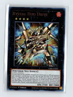 YuGiOh Ryzeal Duo Drive Collector's Rare 1st Edition CRBR-EN006 EnglishYuGiOh - Image 1
