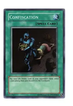 Yugioh- 1X Confiscation - Super Rare - Unlimited - SRL-038 - Near Mint - Image 1
