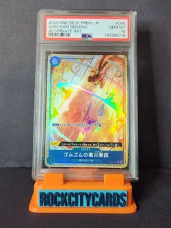 2024 ONE PIECE PREMIUM BOOSTER ALTERNATE ART #056 GUM-GUM RED ROC Japan PSA 10 - Image 1