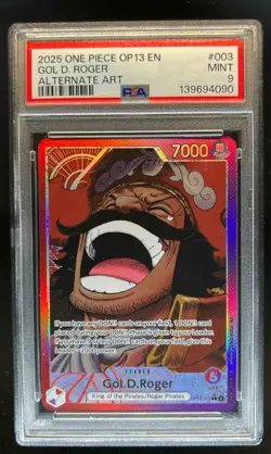 2025 One Piece Carrying on His Will Gol D Roger Alt Art Leader #OP13-003 PSA 9 - Image 1