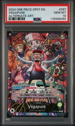 VEGAPUNK - One Piece OP07-097 - PSA 10 AAL Alt Art Leader - 500 Years - Image 1