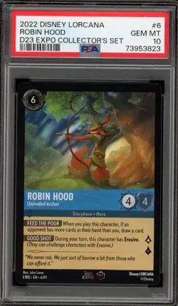Disney Lorcana Robin Hood Archer D23 Expo Set 1st Edition Holo Promo 6/P1 PSA 10 - Image 1