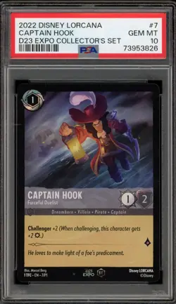 Disney Lorcana Captain Hook Duelist D23 Expo Set 1st Ed Holo Promo 7/P1 PSA 10 - Image 1