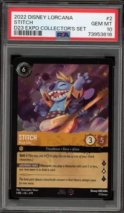Disney Lorcana Stitch Rock Star D23 Expo Set 1st Edition Holo Promo 2/P1 PSA 10 - Image 1