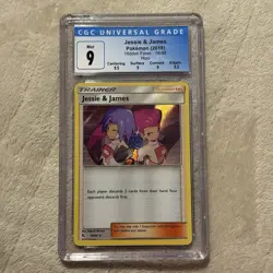 CGC 9 Jessie & James 58/68 Hidden Fates Pokemon Card Mint Graded Holo - Image 1