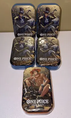 ONE PIECE CARD GAME - Mini TIN PACK Lot Of 5 Tins Set VOL. 2 Art Set - Image 2