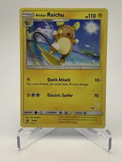 Alolan Raichu #25 SM65 Black Star Promo Pikachu Stamped Pokemon TCG Card NM - Image 2