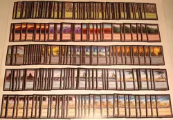 Vintage 1997 MTG Magic the Gathering Mirage 226 Basic Lands Card Collection Lot - Image 1