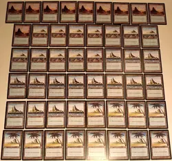 Vintage 1997 MTG Magic the Gathering Mirage 226 Basic Lands Card Collection Lot - Image 3