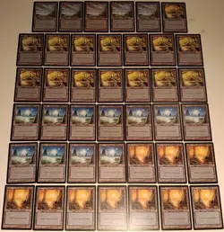 Vintage 1997 MTG Magic the Gathering Mirage 226 Basic Lands Card Collection Lot - Image 4