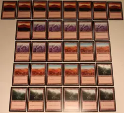 Vintage 1997 MTG Magic the Gathering Mirage 226 Basic Lands Card Collection Lot - Image 5