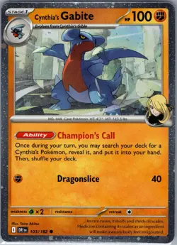 Cynthia's Gabite (Cosmos Holo) 103/182 - Pokemon Card - NM - Image 1