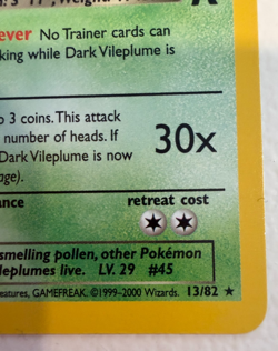Dark Vileplume 13/82 Team Rocket Holo Rare - Vintage Pokemon Card - Image 5