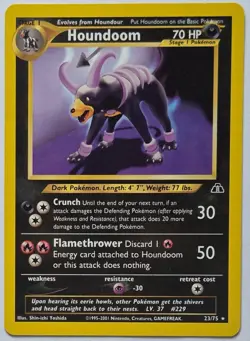 Houndoom Pokemon Neo Discovery 23/75 Regular Pokemon TCG Card - Image 1