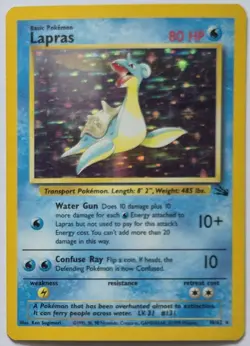 Lapras Pokemon Fossil 10/62 Holo Pokemon TCG Card #10 - Image 1