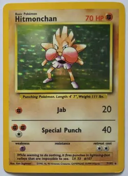 Hitmonchan Pokemon Base Set 7/102 Holo Pokemon TCG Card - Image 1