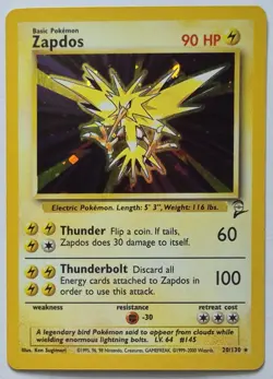 Zapdos Pokemon Base Set 2 20/130 Holo Pokemon TCG Card - Image 1