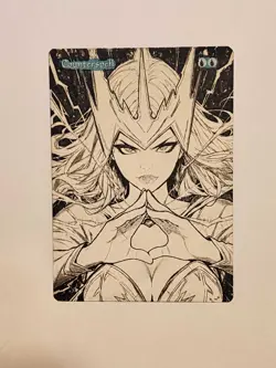 Hand Painted Altered Art Mtg land card Anime girl Counterspell commander edh - Image 1