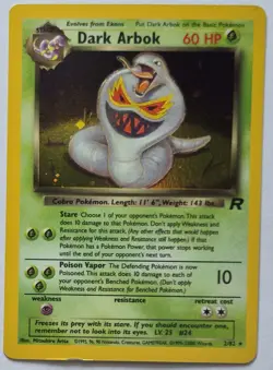 Dark Arbok Pokemon Team Rocket 2/82 Holo Pokemon TCG Card - Image 1