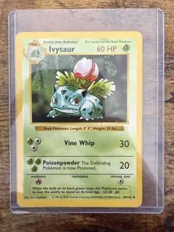 Never Played Ivysaur 30/102 Base Set (Shadowless) Uncommon Pokemon Card NM/NP - Image 1