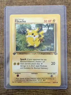 Never Played. Vintage 1st Edition Pikachu Pokemon Card Jungle 60/64 - EXCELLENT - Image 1