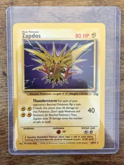 Never Played Zapdos 30/62 Fossil Rare 1999 Vintage Pokemon TCG Card NM/NP - Image 1