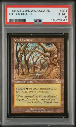 1998 MTG URZA'S SAGA #321 GAEA'S CRADLE PSA 6 - Image 1