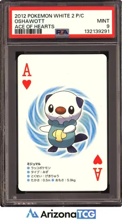 Pokemon 2012 Oshawott Ace Of Hearts Pokemon White 2 Playing Card Japanese PSA 9 - Image 1
