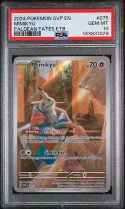 PSA 10 2024 Pokemon Mimikyu Paldean Fates ETB Black Star Promo SVP EN 075 - Image 1