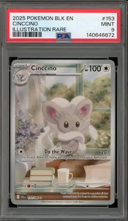 Pokemon Cinccino Black Bolt Illustration Rare #153 PSA 9 Mint - Image 1
