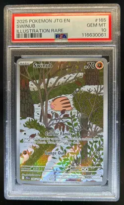 2025 Pokemon Journey Together Swinub #165/159 PSA 10 CRACKED SLAB - Image 1