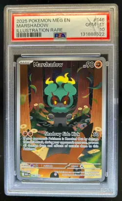 2025 Pokemon Mega Marshadow Illustration Rare #146/132 PSA 10 CRACKED SLAB - Image 1