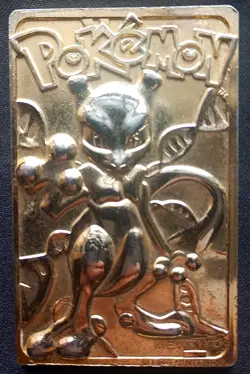 1999 Burger King Limited Edition Pokemon Trading Card 23K Gold Plated Mewtwo - Image 1